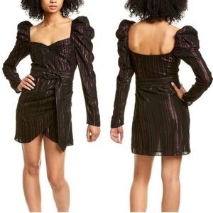 Rococo Sand‎ Diva Dress Black Metallic Mini Dress Size Small